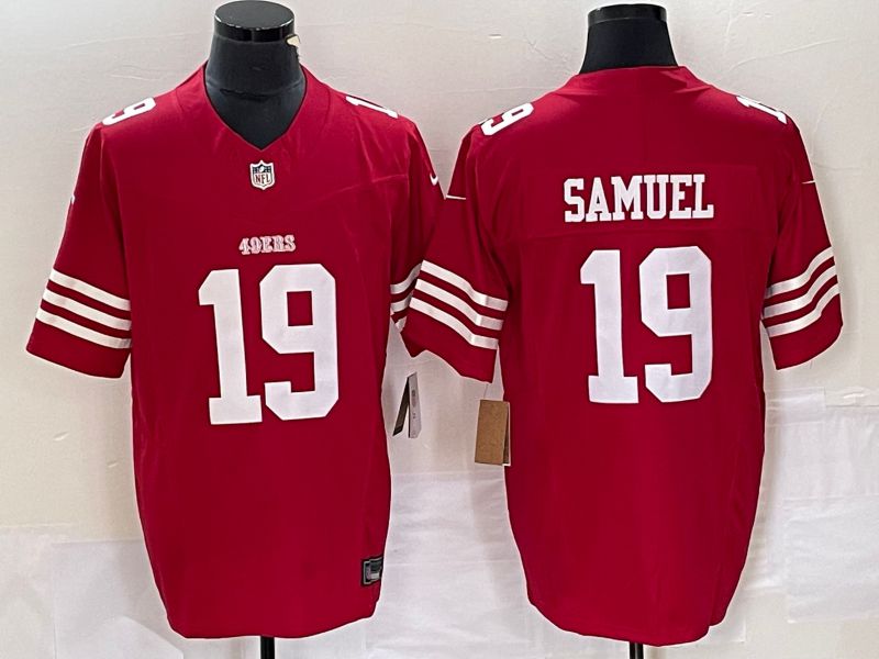 Men San Francisco 49ers #19 Samuel Red 2023 Nike Vapor Limited NFL Jersey style 4